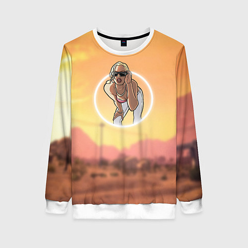 Женский свитшот Girl - San Andreas / 3D-Белый – фото 1