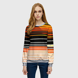 Свитшот женский Разноцветные вертикальные линии, цвет: 3D-меланж — фото 2