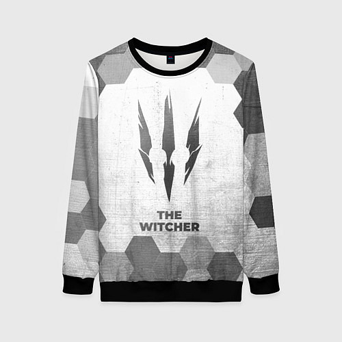 Женский свитшот The Witcher - white gradient / 3D-Черный – фото 1