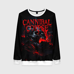 Свитшот женский Cannibal Corpse кровавый череп, цвет: 3D-белый