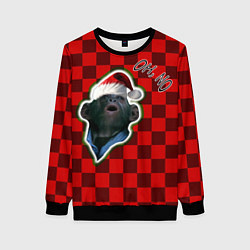 Свитшот женский Новогодняя oh, no обезьяна, цвет: 3D-черный