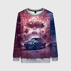 Женский свитшот Ретро автомобиль под пальмами