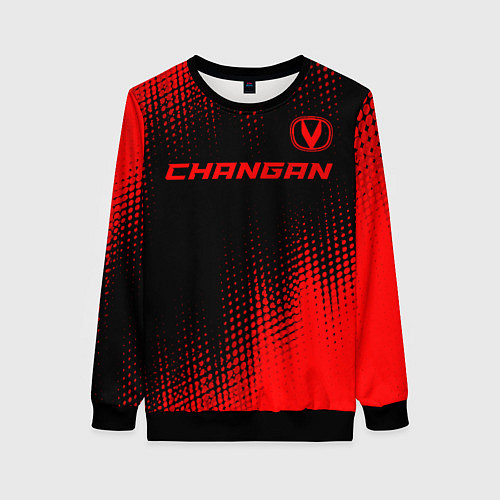 Женский свитшот Changan - red gradient посередине / 3D-Черный – фото 1
