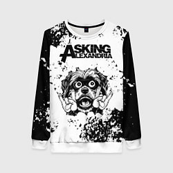 Свитшот женский Asking Alexandria - рок пес, цвет: 3D-белый