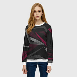Свитшот женский Цветные линии, цвет: 3D-белый — фото 2