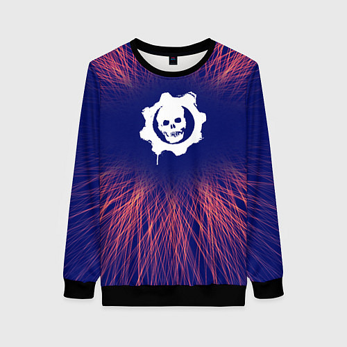 Женский свитшот Gears of War red energy / 3D-Черный – фото 1