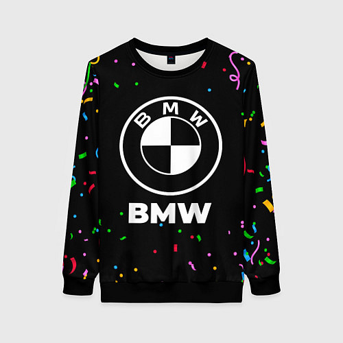 Женский свитшот BMW конфети / 3D-Черный – фото 1