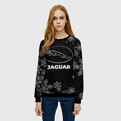 Свитшот женский Снежный Jaguar, цвет: 3D-черный — фото 2