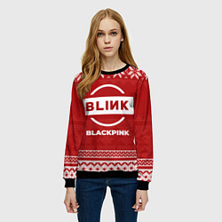 Свитшот женский Новогодний Blackpink, цвет: 3D-черный — фото 2
