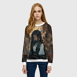 Свитшот женский Темнокожая красавица, цвет: 3D-белый — фото 2