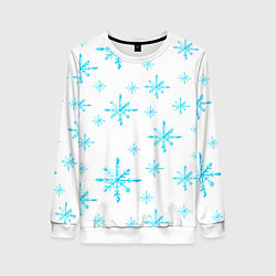 Женский свитшот Зимний узор из снежинок