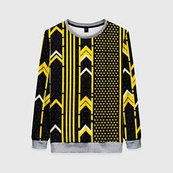 Свитшот женский Жёлтые обои на чёрном фоне, цвет: 3D-меланж