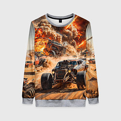 Свитшот женский Mad Max - explosion cars, цвет: 3D-меланж