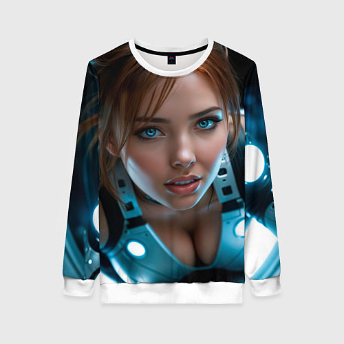 Женский свитшот Космонавтка / 3D-Белый – фото 1