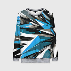 Женский свитшот Чёрно-сине-белая абстракция