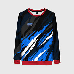 Свитшот женский Субару - черно-синий, цвет: 3D-красный