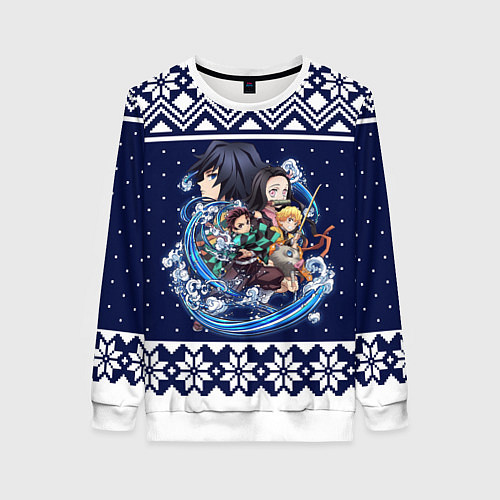 Женский свитшот Demon slayer sweater / 3D-Белый – фото 1