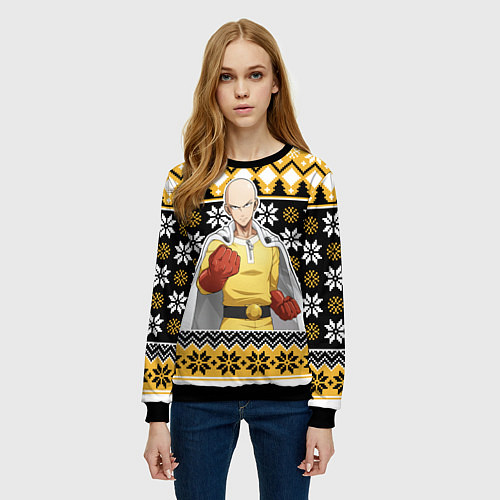 Женский свитшот One-Punch Man sweater / 3D-Черный – фото 3