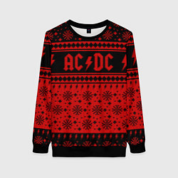 Свитшот женский ACDC christmas sweater, цвет: 3D-черный