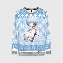 Женский свитшот Rei christmas sweater Evangelion