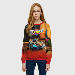 Свитшот женский Team Sonic racing - video game, цвет: 3D-красный — фото 2