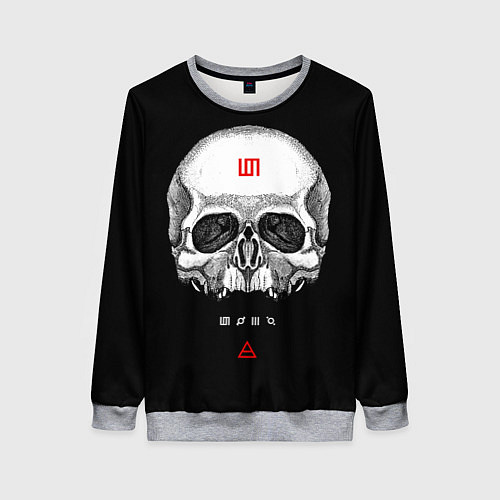 Женский свитшот 30 Seconds to Mars: Логотип черепа / 3D-Меланж – фото 1