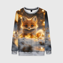 Свитшот женский Лисичка и огоньки, цвет: 3D-меланж