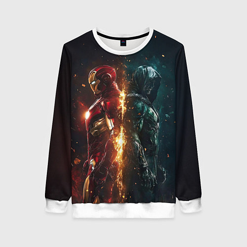 Женский свитшот Железный Человек - Доктор Дум / 3D-Белый – фото 1