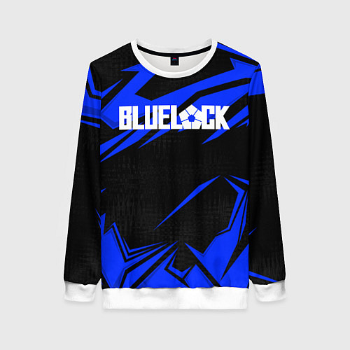 Женский свитшот Блюлок - синяя абстракция / 3D-Белый – фото 1