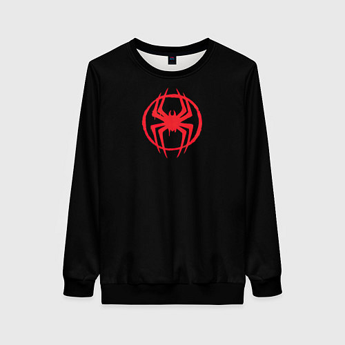 Женский свитшот Miles Morales - logo / 3D-Черный – фото 1