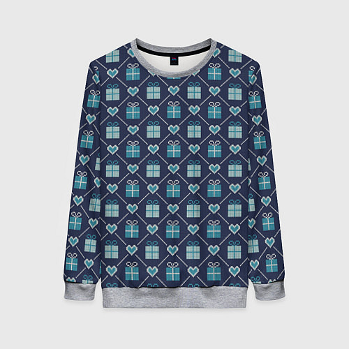 Женский свитшот Праздничные подарки / 3D-Меланж – фото 1