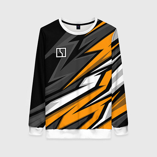 Женский свитшот Zeekr - orange colors / 3D-Белый – фото 1