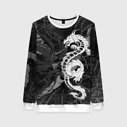 Женский свитшот Белый трайбл дракон
