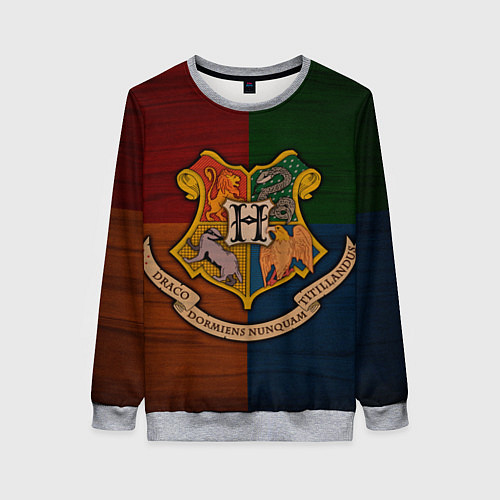 Женский свитшот Hogwarts emblem / 3D-Меланж – фото 1