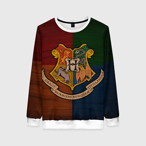 Женский свитшот Hogwarts emblem / 3D-Белый – фото 1