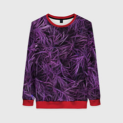 Женский свитшот Фиолетовая трава на чёрном фоне