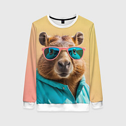 Женский свитшот Модная капибара в отпуске