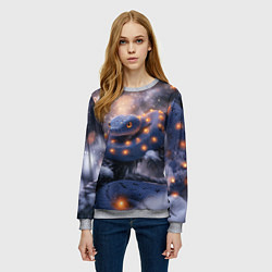 Свитшот женский Темная змея в фонариках, цвет: 3D-меланж — фото 2