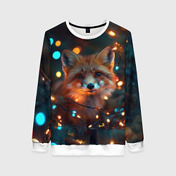 Женский свитшот Новогодняя рыжая лисица