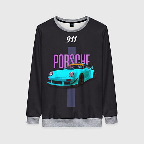 Женский свитшот Немецкий автомобиль Porsche 911 / 3D-Меланж – фото 1