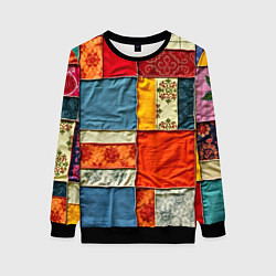 Женский свитшот Пэчворк из ярких тканей