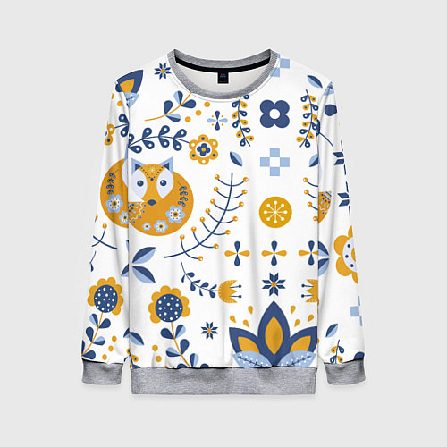 Женский свитшот Скандинавский узор / 3D-Меланж – фото 1