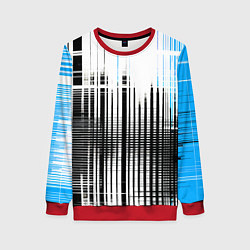 Женский свитшот Сине-чёрный гранж на белом фоне