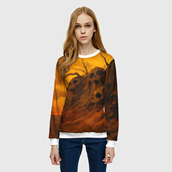 Свитшот женский Жутки холм, цвет: 3D-белый — фото 2