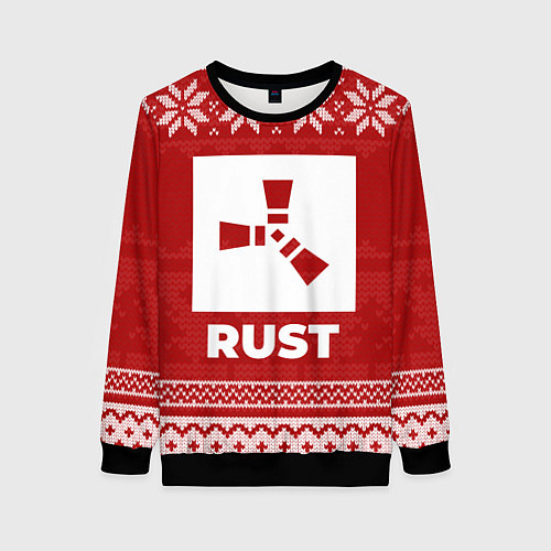 Женский свитшот Новогодний Rust / 3D-Черный – фото 1