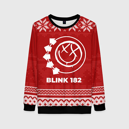 Женский свитшот Новогодний Blink 182 / 3D-Черный – фото 1