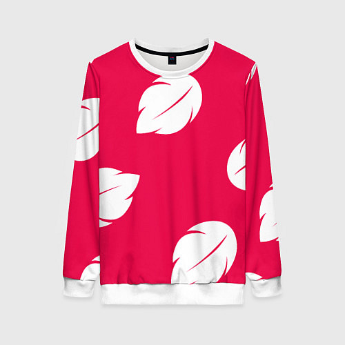 Женский свитшот Тестура платья Лило с листьями / 3D-Белый – фото 1