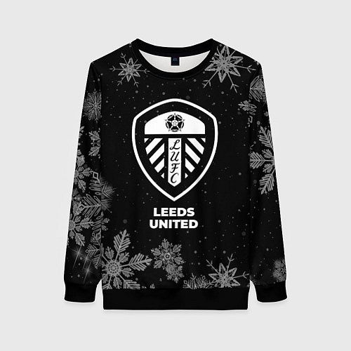 Женский свитшот Снежный Leeds United / 3D-Черный – фото 1