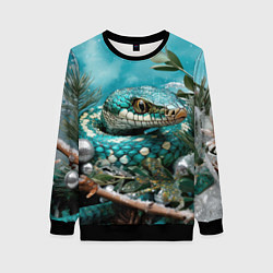 Женский свитшот Зеленая змея новый год