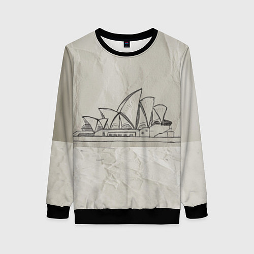 Женский свитшот Сидней / 3D-Черный – фото 1